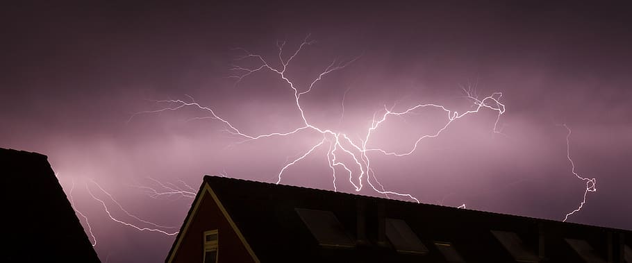 clouds, lightning, thunder, storm, thunder storm, power in nature HD wallpaper