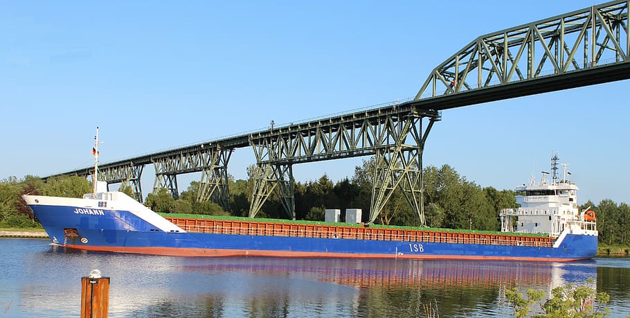 ship, freighter, shipping, ships, nok, channel, water, transportation HD wallpaper