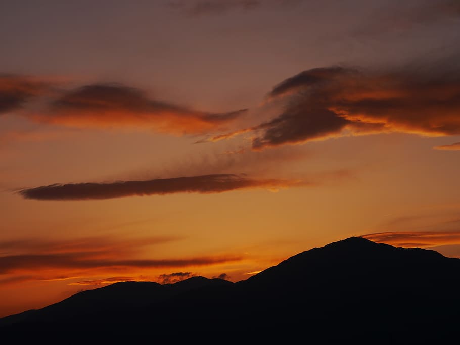 sunset, oyama, at dusk, cloud, sky, beauty in nature, scenics - nature HD wallpaper