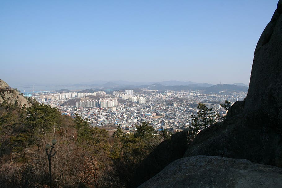 View of Mokpo from Yudalsan in South Korea, cityscape, photos