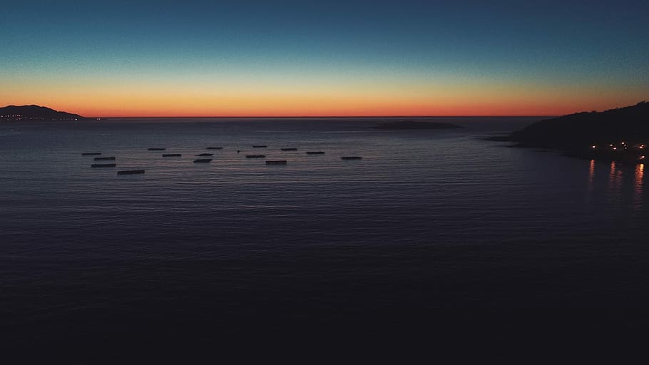 Panxon-Galicia Sunset at Madorra, body of water during golden hour HD wallpaper