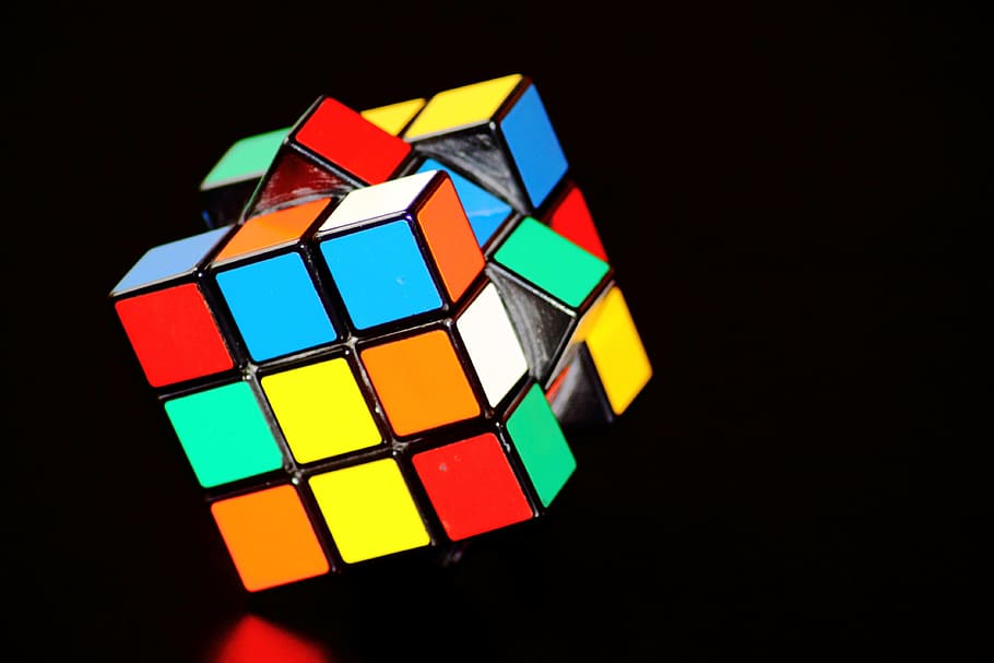 Hd Wallpaper 3x3 Rubik S Cube On Black Background Magic Cube Puzzle Play Wallpaper Flare