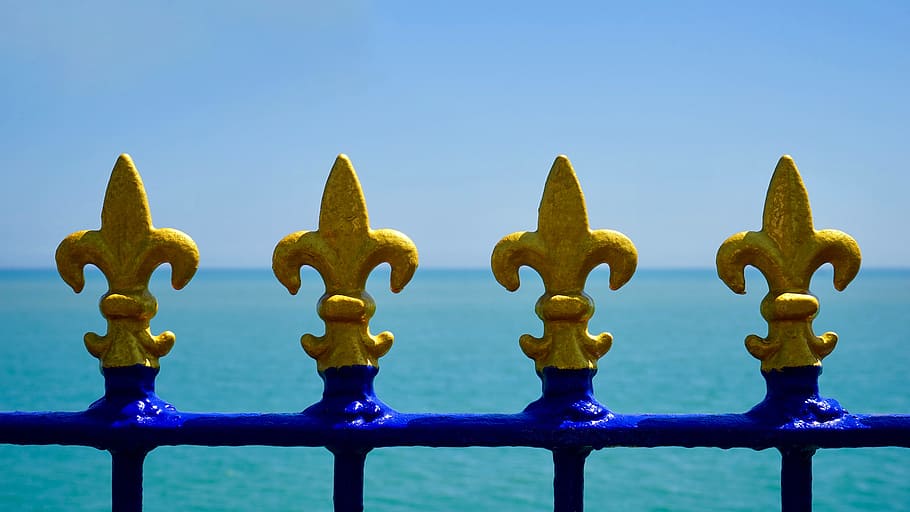 sea, sky, water, ocean, design, gate, horizon, idyllic, metal HD wallpaper