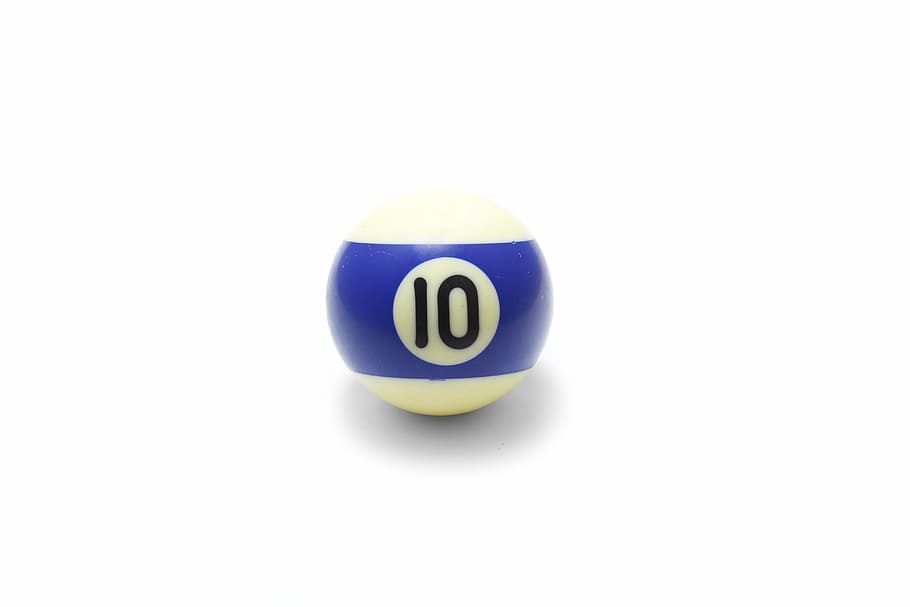 blue 10 billiard ball, yellow, pool, closeup, life, symbol, ten