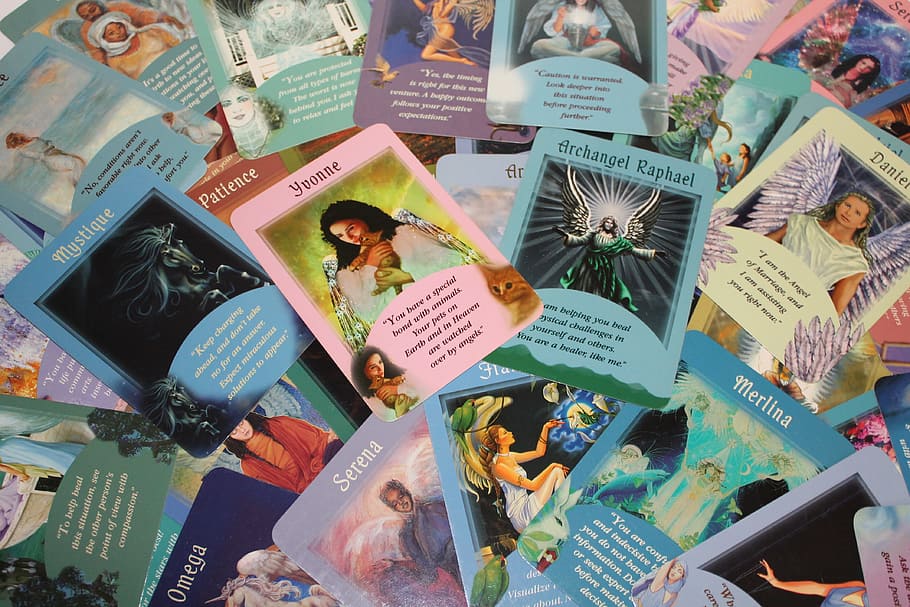 bunch of Tarot cards, craft, divination, esoteric, guidance, angel cards, HD wallpaper