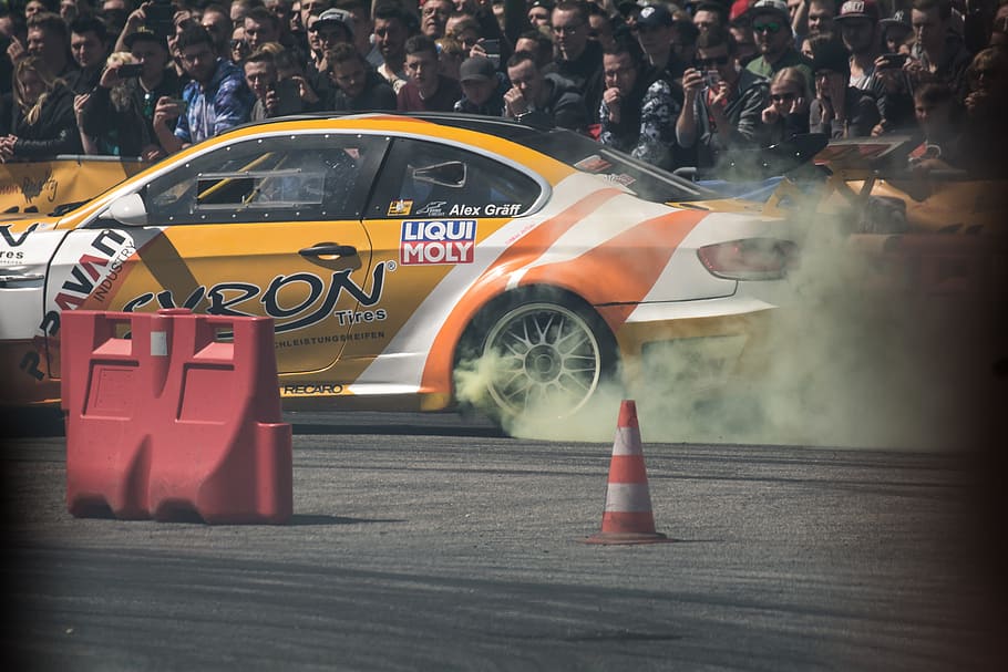 tuning world, car, drifting, gritty, smoke, transportation HD wallpaper