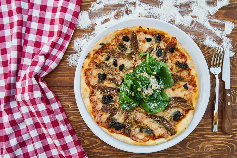 pizza, meat, cheddar, cheese, garlic, greens, slice, detail HD wallpaper