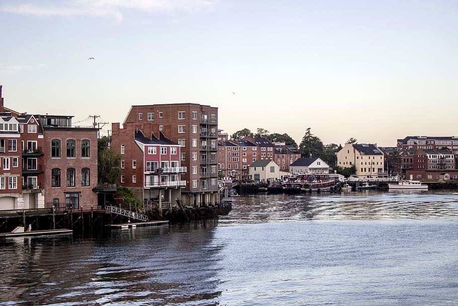 Downtown Portsmouth, New Hampshire on the Waterfront, photos, HD wallpaper