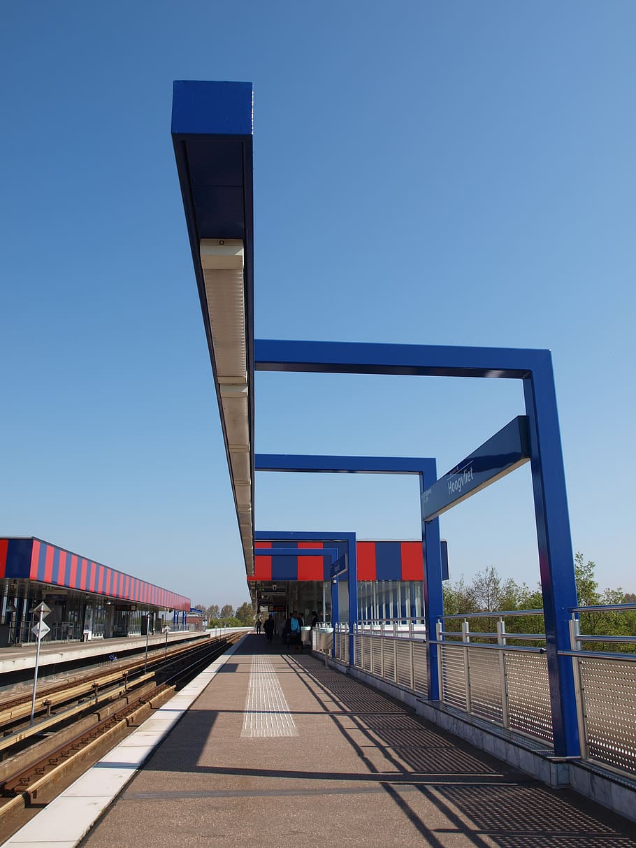 construction, architecture, station, sky, clear sky, blue, nature HD wallpaper