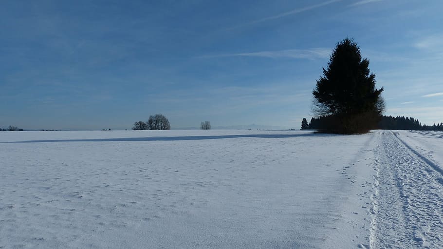 allgäu, winter, snow, sun, panorama, mountains, zugspitze, HD wallpaper