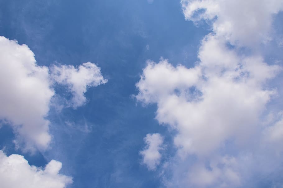 white cloud, blue sky and white clouds, cloud - sky, white color HD wallpaper