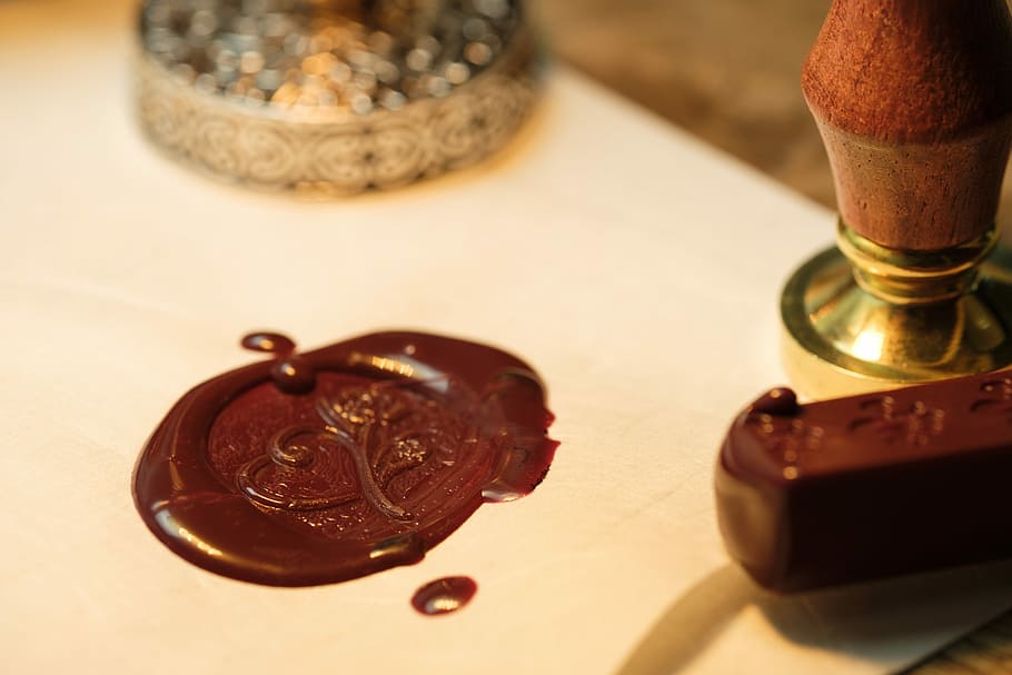 chocolate leaf art on white surface, seal, sealed, leave, communicate HD wallpaper
