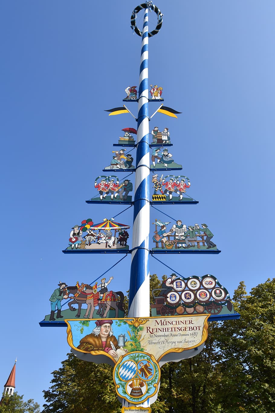 monument, munich, bavaria, germany, sky, low angle view, clear sky HD wallpaper