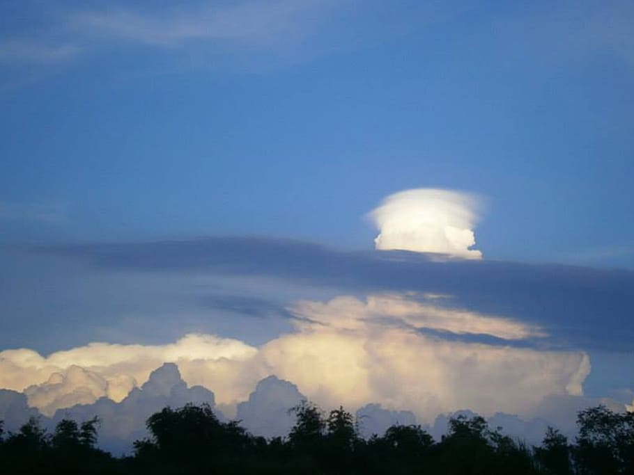 sky, weather, clouds, nature, blue, cloud - Sky, tree, no people HD wallpaper