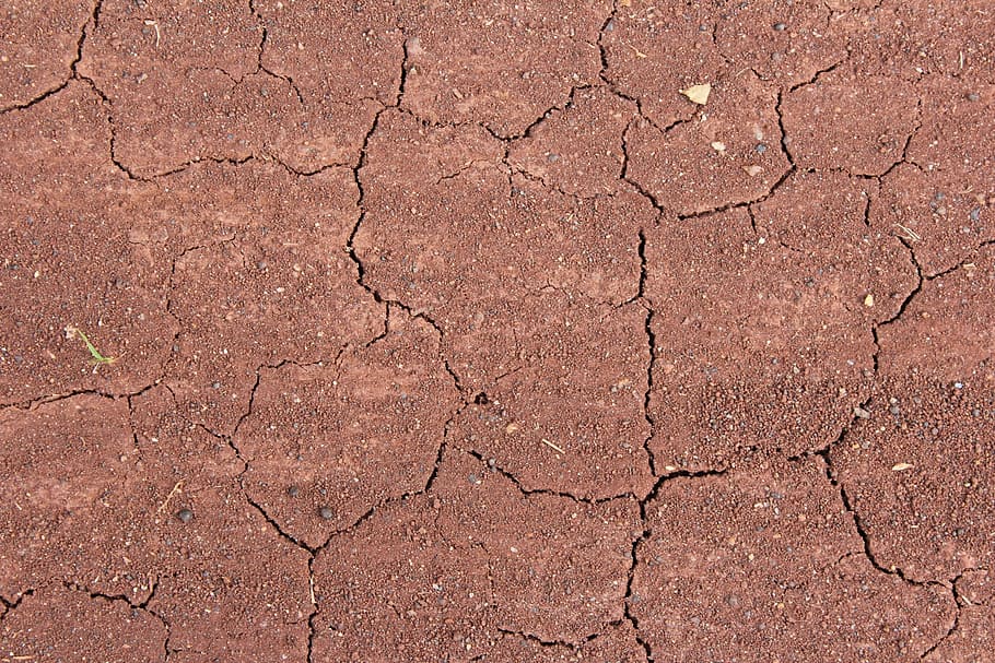 Dry, Cracks, Earth, mark, red, clay, cracked, textured, arid climate HD wallpaper