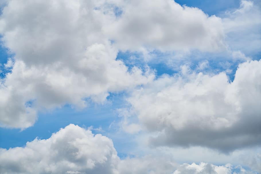 high-angle photo of clouds, blue, sky, white, white clouds HD wallpaper