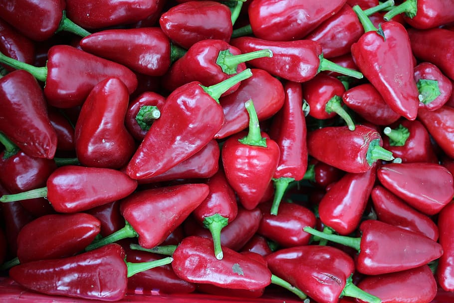 Pepper, Eat, red, vegitable, food and drink, full frame, large group of objects HD wallpaper
