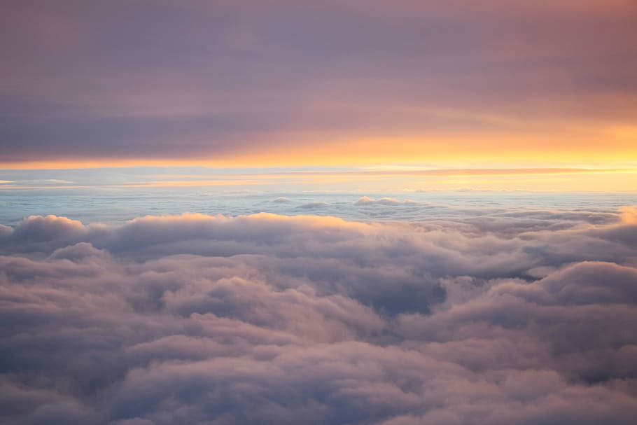 sea of clouds, sky, heaven, sunrise, cloudy, cloud - sky, cloudscape HD wallpaper