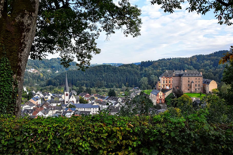 malberg, castle, eifel, landscape, architecture, old, historically HD wallpaper
