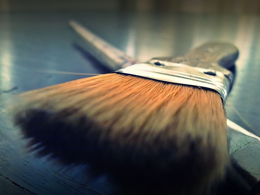 brush, brushes, macro, indoors, selective focus, close-up, wood - material HD wallpaper