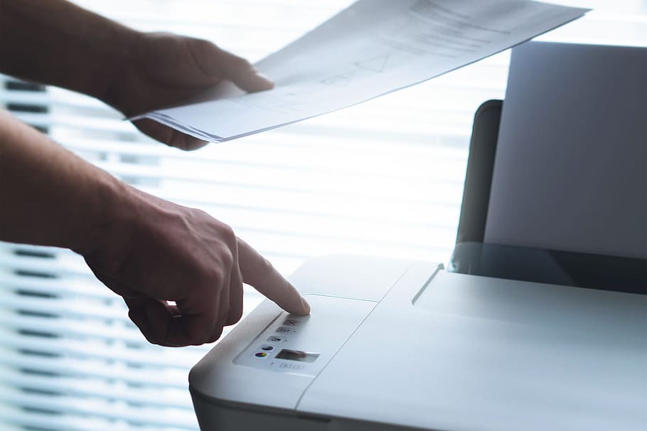 Man using office printer, technology, business, document, documents