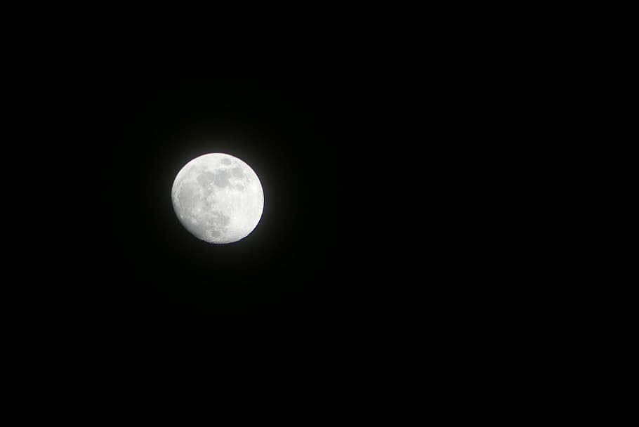 moon, night, full moon, sky, nature, dark, nocturne, space HD wallpaper