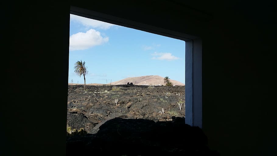 window, volcano, landscape, nature, mountain, sky, cloud - sky HD wallpaper