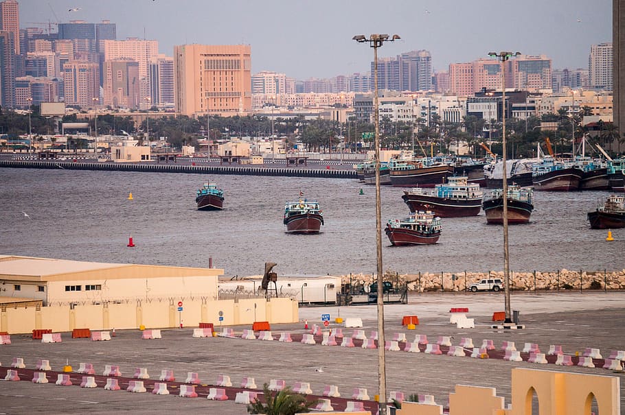 Dubai, Port, Ship, U A, A E, Boot, u a e, nautical vessel, building exterior HD wallpaper