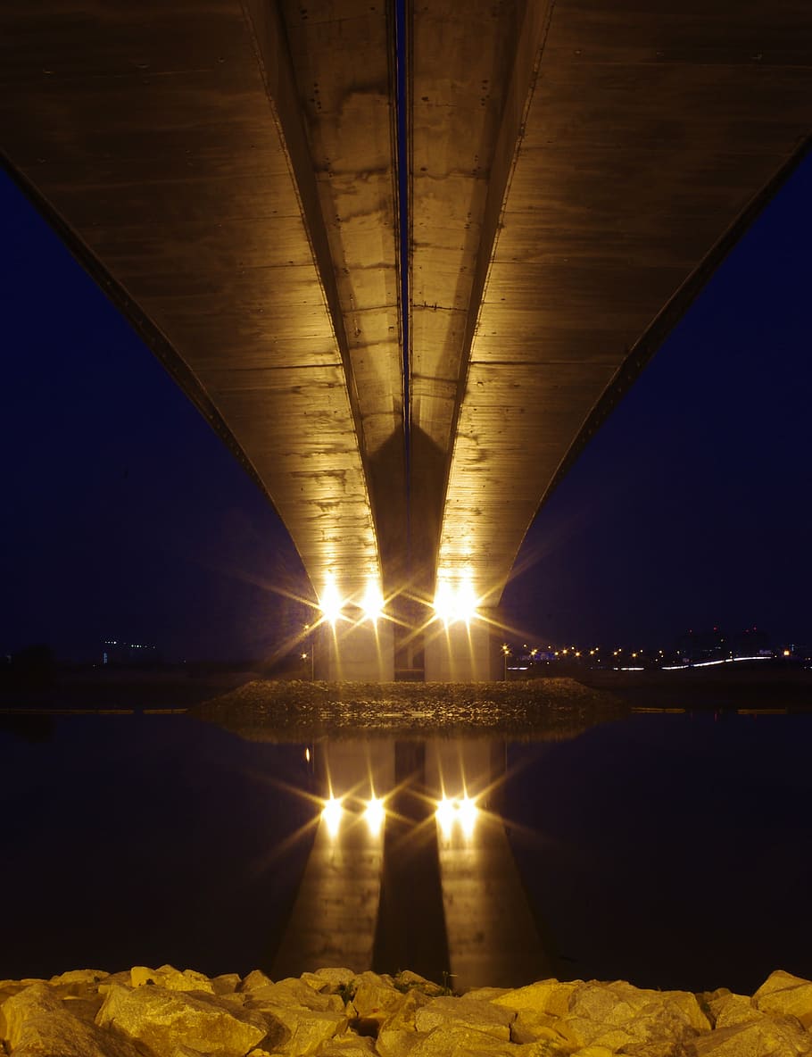bridge, night, river, bridge - Man Made Structure, architecture HD wallpaper