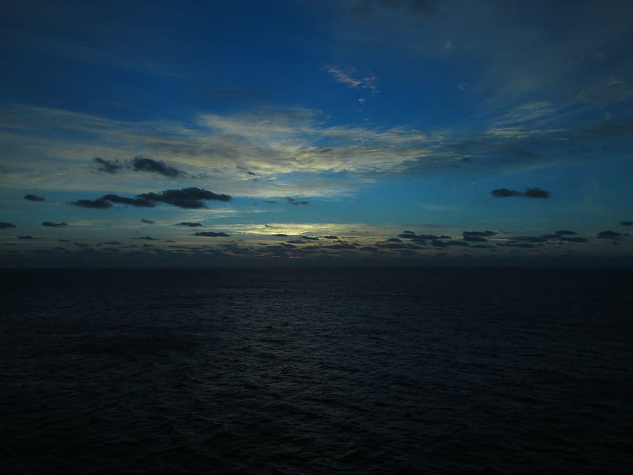 sea, sunset, blue, nature, sky, cloud - Sky, scenics, scenics - nature HD wallpaper