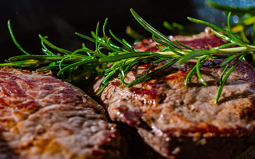 two burger patties, steak, meat, schnitzel, cutlets, fry, beef HD wallpaper