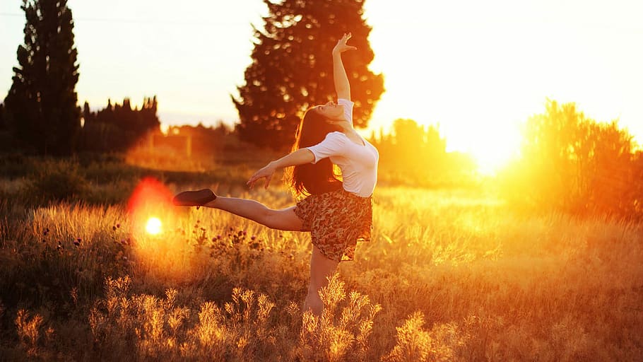 Girl dancing in the sunlight, afternoon, female, photos, public domain, HD wallpaper