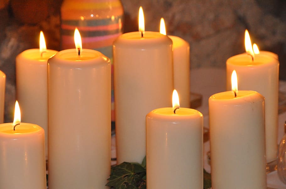 candles, burning candles, flame, fire, fire - natural phenomenon HD wallpaper