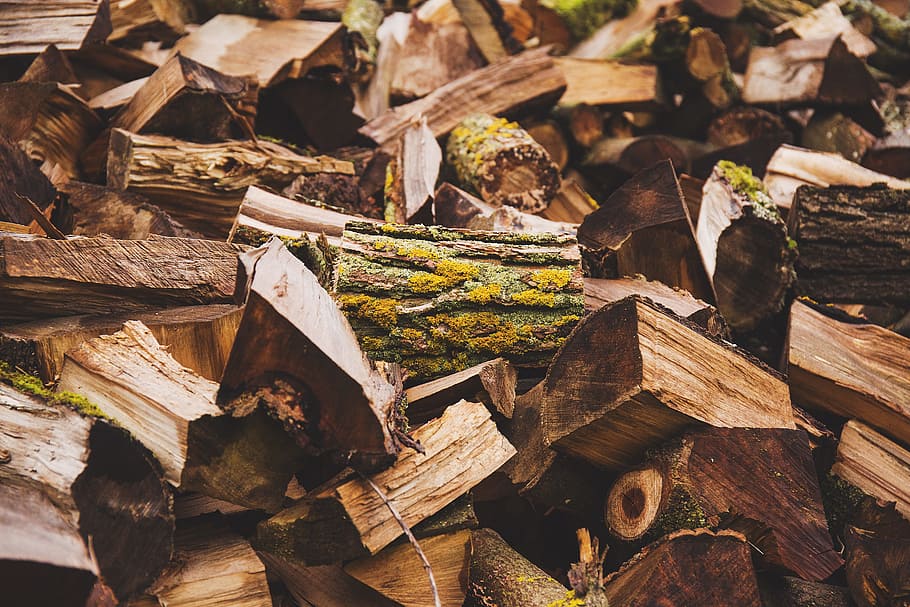 nature, autumn, fall, fire, fireplace, fuel, pile, winter, wood HD wallpaper