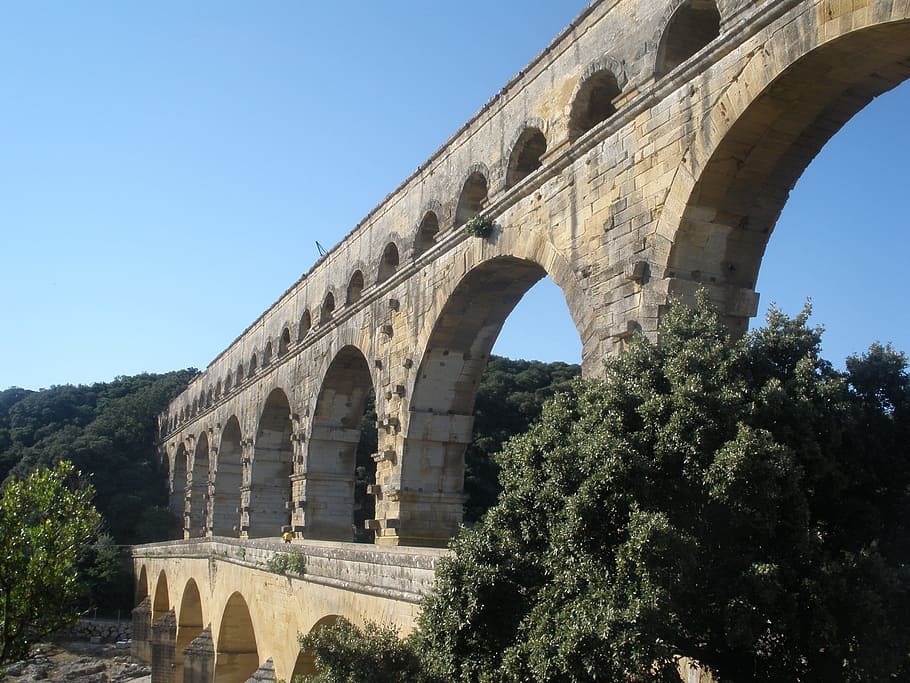Roman Aqueduct, Archaeology, architecture, construction, france, HD wallpaper