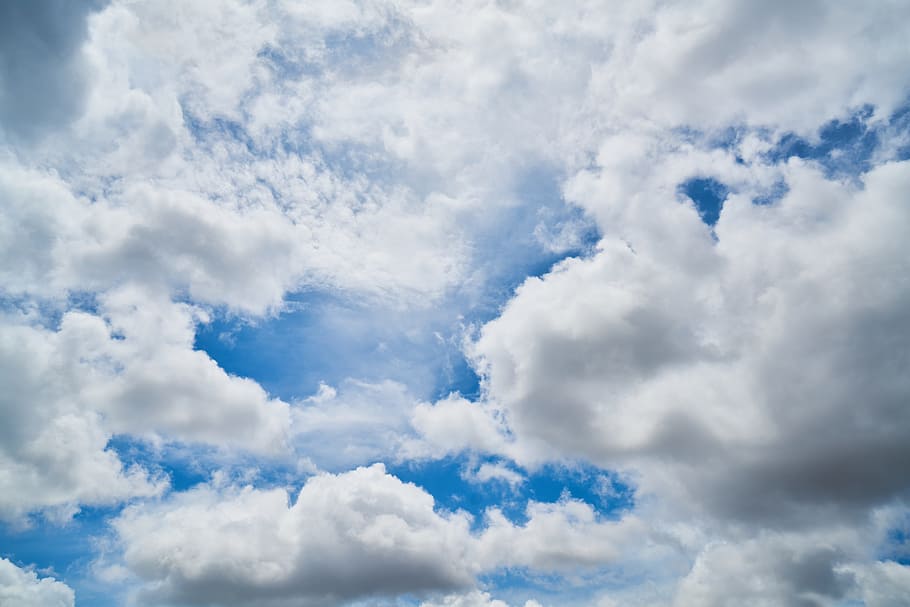 cloud, blue, background, composition, space, clouds, white, HD wallpaper