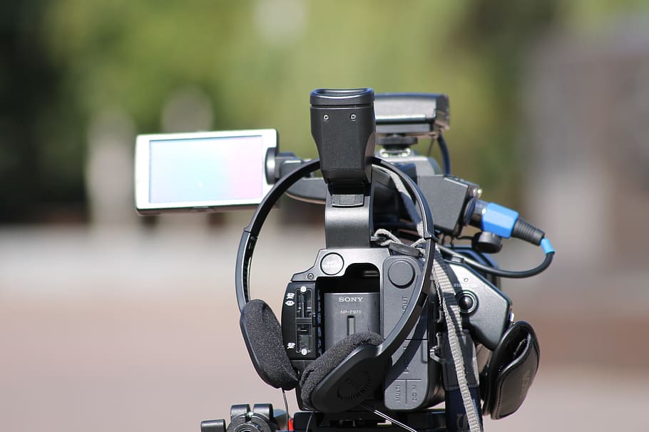 tv, camera, camcorder, technology, focus on foreground, communication HD wallpaper