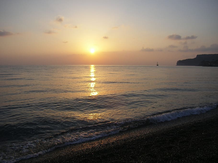 summer, sea, beach, sky, water, sunset, beauty in nature, scenics - nature HD wallpaper