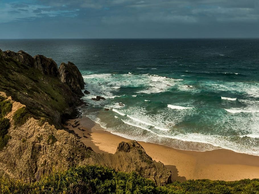 Litoral, Beach, Wave, Landscape, mar, sea, horizon over water HD wallpaper
