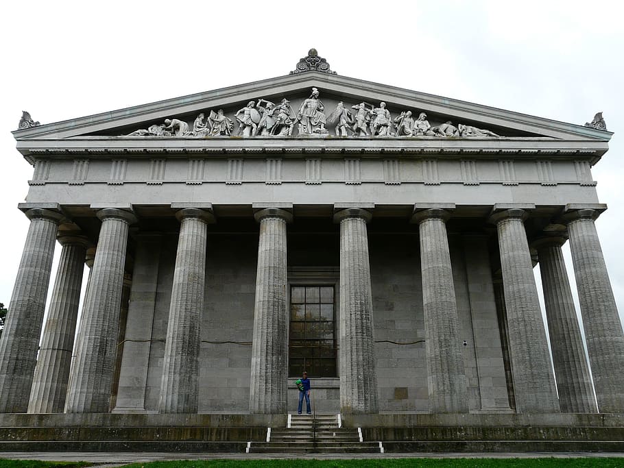 Input, Imposing, Gate, enormous, columnar, walhalla, memorial HD wallpaper
