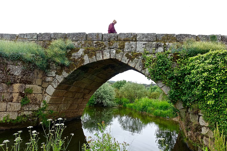 Bridge, Reflection, Archway, Scenic, water, river, architecture HD wallpaper