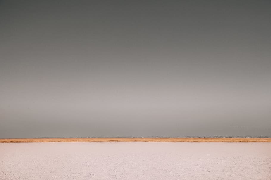 horizon, cloudy, grey, sky, shore, grey sky, no People, backgrounds HD wallpaper