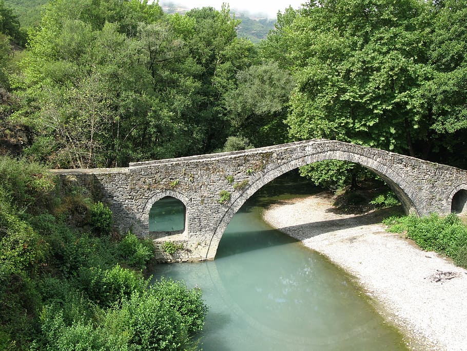 Bridge, Greece, Epirus, Landmark, Zagori, bridge - man made structure HD wallpaper