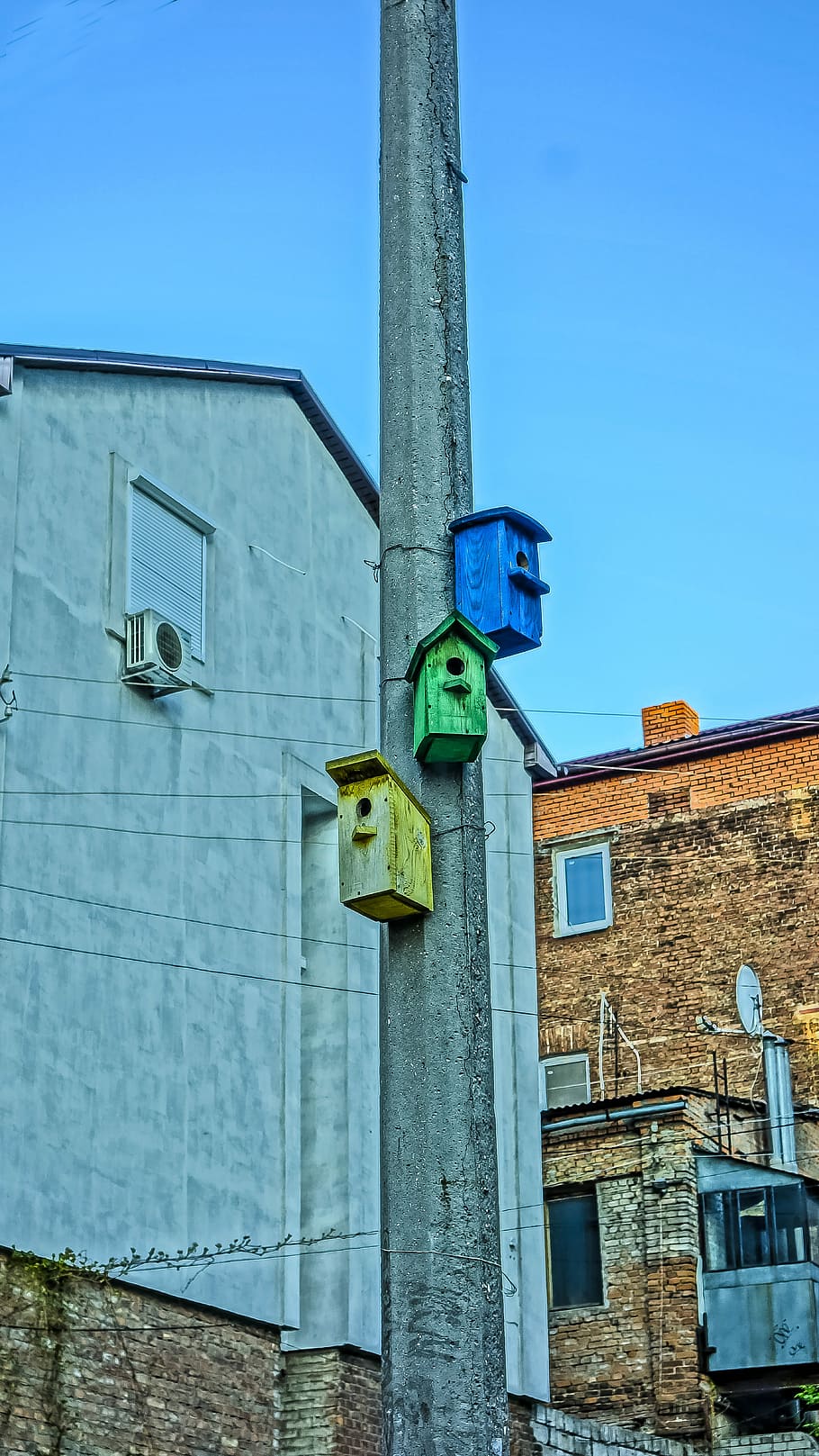 post, birdhouse, building, architecture, building exterior HD wallpaper