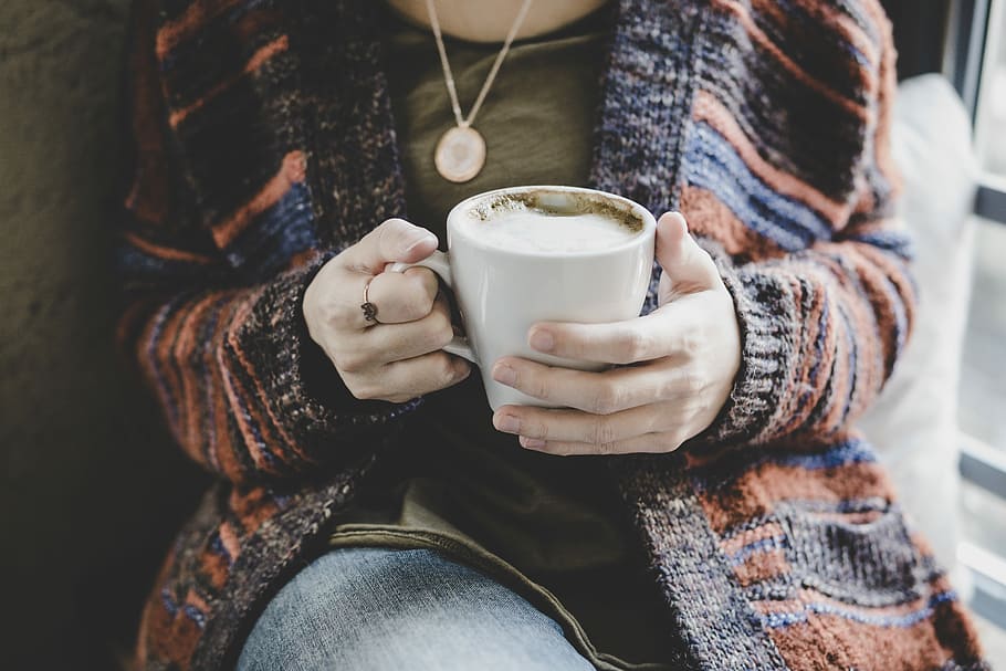 person holding white ceramic cup, person holding mug, coffee HD wallpaper