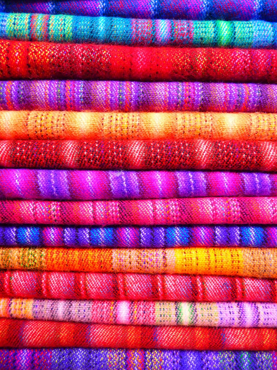 assorted-color textile, substances, colorful, pattern, coloring, HD wallpaper