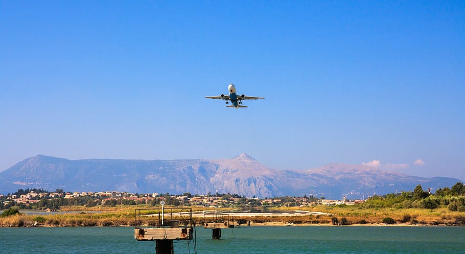 white airliner take flight during daytime, airplane, body, water, HD wallpaper