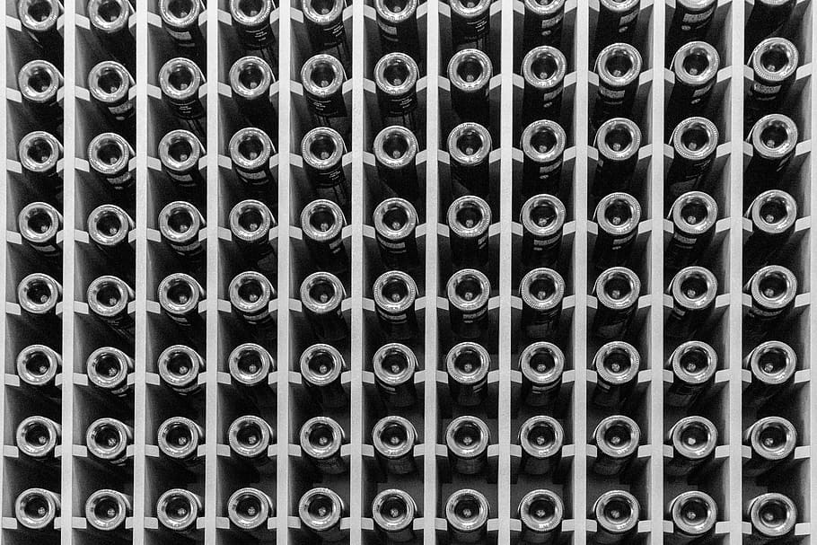 desktop, pattern, steel, abstract, glazed, bottle, wine, large group of objects HD wallpaper