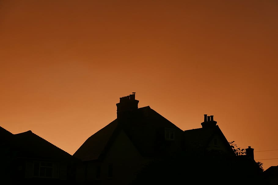 sunset, sunsetting, clouds, storm, landscape, architecture HD wallpaper