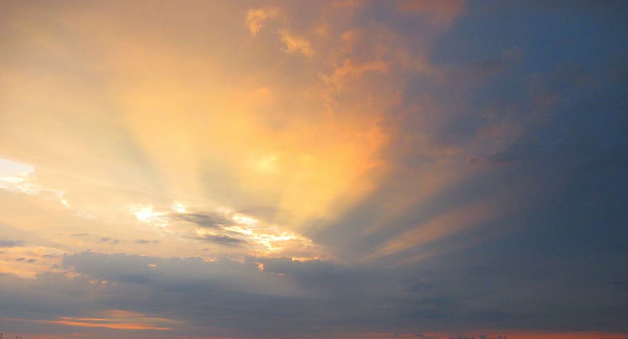 Sky, Clouds, Evening, evening sky, sky beach, gray, sunset HD wallpaper